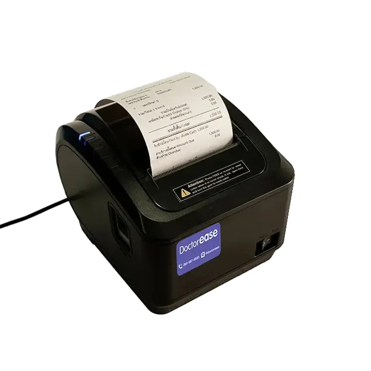 เครื่องพิมพ์ใบเสร็จ Thermal (THERMAL RECEIPT PRINTER) สำหรับคลินิก ร้านยา และสปา ใช้งานร่วมกับ Dr.Ease — มุมที่ 2